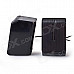 Portable 2.0 Channel USB Powered 3.5mm Wired Stereo Desktop Speaker Set for PC / Laptop - Black