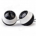 Portable 2.0 Channel USB Powered 3.5mm Wired Desktop Speakers Set for PC / Laptop - White + Black