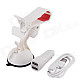 Mobile Phone Holder w/ Double USB Car Charger + Micro USB Cable for SAMSUNG / HTC / SONY - White