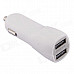 Mobile Phone Holder w/ Double USB Car Charger + Micro USB Cable for SAMSUNG / HTC / SONY - White