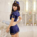 Women's Fashionable Sexy Police Style Role Play Sleep Dress Set - Blue