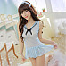 Women's Fashionable Sexy See-through Cosplay Sleep Dress Lingerie Set - Blue