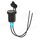 Pedal Motorcycle Water-resistant Dual-USB Charging Station for Tablet PC + More - Black (DC 12~24V)