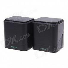 Baodi D12 180 Degree Rotation Digital Mini Speakers - Black (2 PCS)