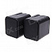 Baodi D12 180 Degree Rotation Digital Mini Speakers - Black (2 PCS)