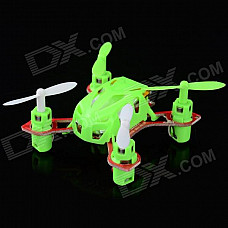 WLtoys V282 Mini 2.4G 4-CH Gyro Radio 4-Propeller Aircraft Toy w/ Remote Control - Green + White