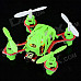 WLtoys V282 Mini 2.4G 4-CH Gyro Radio 4-Propeller Aircraft Toy w/ Remote Control - Green + White