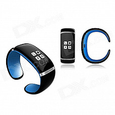 OLED Bluetooth V3.0 Smart Touch Bracelet Watch w/ Music Player / Pedometer - Black + Blue