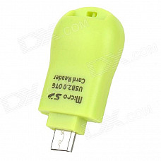 Micro USB Micro SD / TF Card Reader for Samsung / HTC / BlackBerry + More - Grass Green