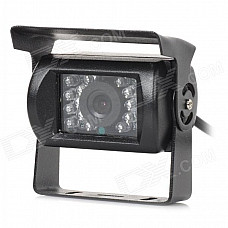 Water Resistant Rear View Parking CCD Camera w/ 18-LED IR Night Vision for Bus / Truck - Black