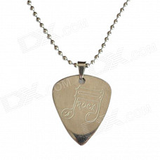 DEDO MG-15 Music Note Pattern Stainless Steel Guitar Pick / Pendant Necklace - Silver