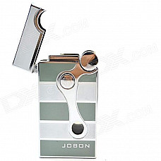 C69 Double Nozzle Windproof Aluminum-magnesium Alloy Butane Gas Lighter - Silver