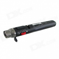 Zinc Alloy Windproof Straight Flame Butane Gas Lighter - Black