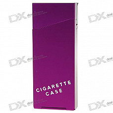 Lady's Aluminum Alloy Cigarette Case - Purple (Holds 10)