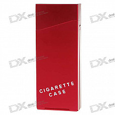 Lady's Aluminum Alloy Cigarette Case - Wine Red (Holds 10)