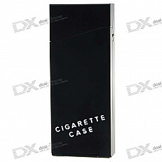 Lady's Aluminum Alloy Cigarette Case - Black (Holds 10)