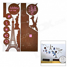 DIY Tower Style Foam Wall Sticky Photo Frames + Stickers Set - Black + Dark Blue (1 Set)