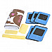 DIY Tower Style Foam Wall Sticky Photo Frames + Stickers Set - Black + Dark Blue (1 Set)