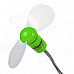 USB Powered Flexible Neck 2-Blade Fan - White + Green + Silver