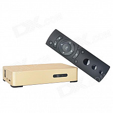 S802 Android 4.4 Bluetooth V2.0 ARM Cortex A9 Quad-core HD Network Set-top-box w/ TF - Golden