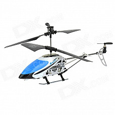 S041G Waterproof 3.5-CH R/C Helicopter Toy w/ Gyro + LED Light - Blue + White