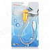 USB Powered Flexible Neck 2-Blade Fan - White + Orange + Silver