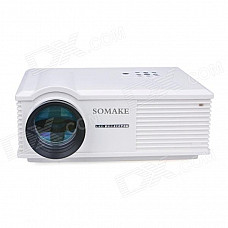 SOMAKE ZH580 5.8" LCD 1080P HD Home Theater Projector w/ AV / HDMI / TV / VGA - White