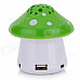 SLANG F28 Mini Mushroom Rechargeable Media Player Speaker w/ RGB LED / USB 2.0 / TF / FM - Green