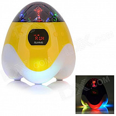 SLANG TY-030 Multi-function Rechargeable Media Player Speaker w/ RGB LED / USB / TF / FM - Yellow