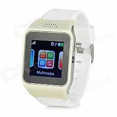 V9 GSM & Bluetooth Wrist Watch Phone w/ 1.5" Screen, Quad-band, FM - White + Beige