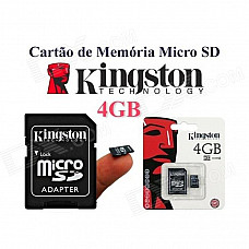 Kingston 4GB microSDHC Class 4 Flash Memory Cards with SD Adapter SDC4/4GB