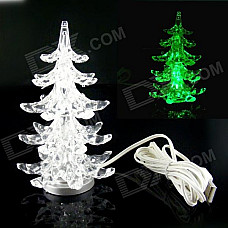 PZCD MY-08 USB Powered Multi-Color Slow Twinkle Romantic LED Desktop Crystal Christmas Tree