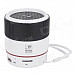 SLANG WS-A88 Lens Style Rechargeable Multimedia Player Speaker w/ USB 2.0 / TF / FM - White + Black