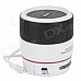 SLANG WS-A88 Lens Style Rechargeable Multimedia Player Speaker w/ USB 2.0 / TF / FM - White + Black