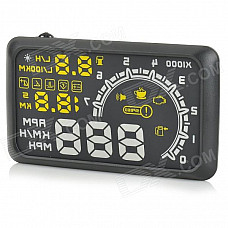 W02 5.5" HUD Head-up Display System w/ Speedometer / OBD II Cable - Black + Yellow