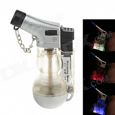 Fashionable Gourd Shape Wind-proof Butane Gas Lighter w/ LED Light - Transparent