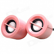 WLD FS-31 2 x 3W Mini Speakers for Laptops / Computers - Pink (2 PCS)