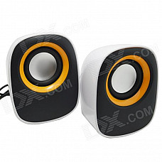 WLD FS-34 2 x 3W Mini Speakers for Laptops / Computers - White + Yellow + Black (2 PCS)