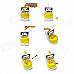 Fun Ceramic Cartoon Closestool Style Ashtray w/ Water Flush - Yellow + White