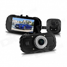 IDOMAX 2 .7" Full HD 1080P CMOS 170° Wide Angle Car DVR w/ G-Sensor, IR Night Vision - Black