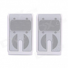 Jeway JS-3115 2.0 Channel Fashion Speakers Set for Laptop / Tablet PC - Silver + White