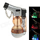 602 Creative Fashion Gourd Shape Wind-proof Gas Lighter with LED Light - Orange