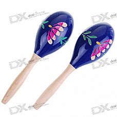 Hand Carved Wooden Maracas (Pair/Color Assorted)