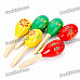 Hand Carved Wooden Maracas (Pair/Color Assorted)