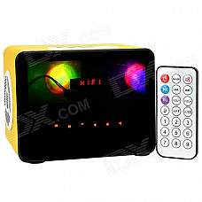 HY HY-3033 3W Touch Speaker w/ Mini USB / USB 2.0 / 3.5mm / TF / FM - Yellow + Black + White