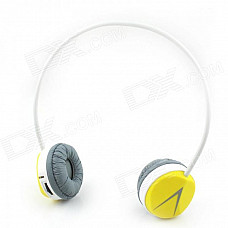 BH308 Bluetooth V2.1 Stereo Headband Headphone w/ Microphone - Yellow + White