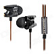 TTPOD T1-Enhanced High Quality 3.5mm Hi-Fi In-Ear Earphone - Black + Bronze