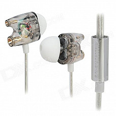 TTPOD T1-Enhanced High Quality 3.5mm Hi-Fi In-Ear Earphone - Transparent + Silver