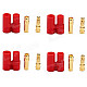 DIY 3.5mm Gold Plated Banana Plug Connector for Fixed Wing R/C Aircrafts - Golden + Red (4 Sets)