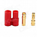 DIY 3.5mm Gold Plated Banana Plug Connector for Fixed Wing R/C Aircrafts - Golden + Red (4 Sets)